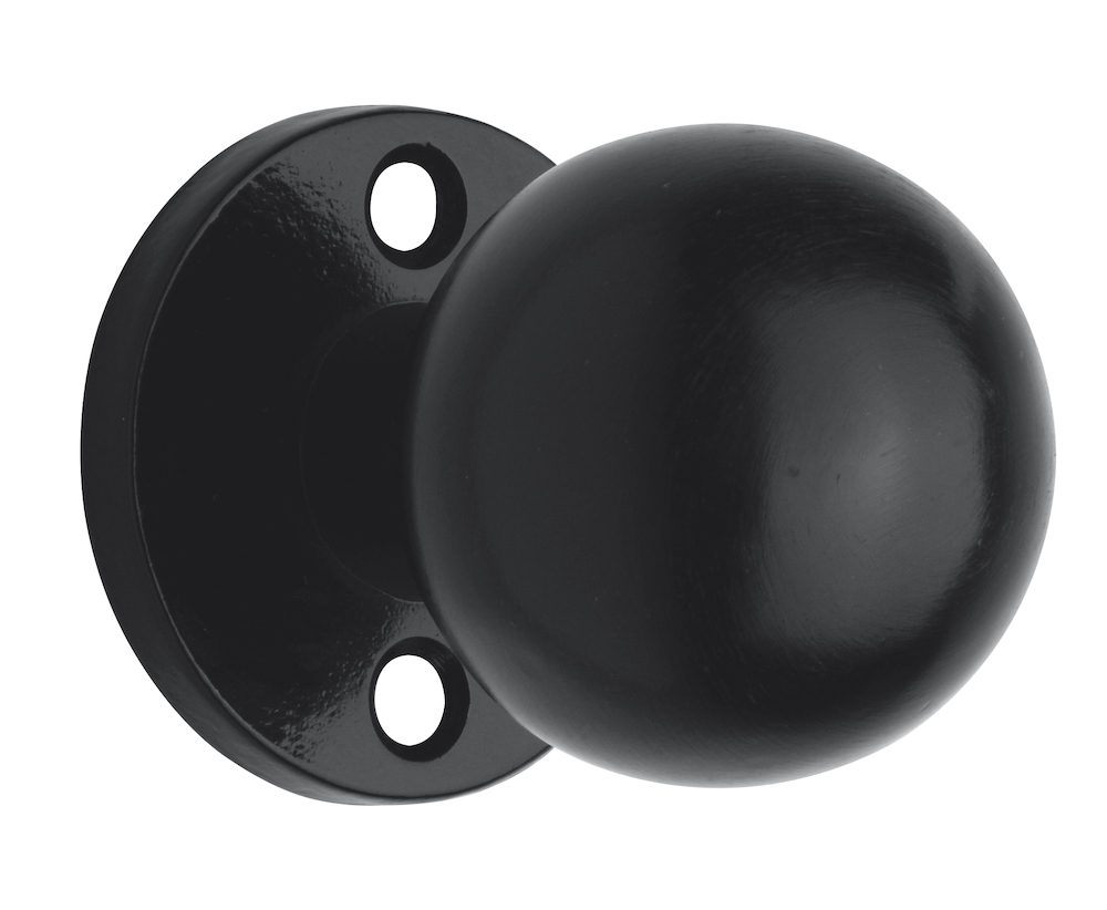 Artikelhauptbild NIEDERHOFF DELL ABT-Knopf Deni auf Rosette 3426 Kugelform VK8 DIN Links-Rechts schwarz glanz