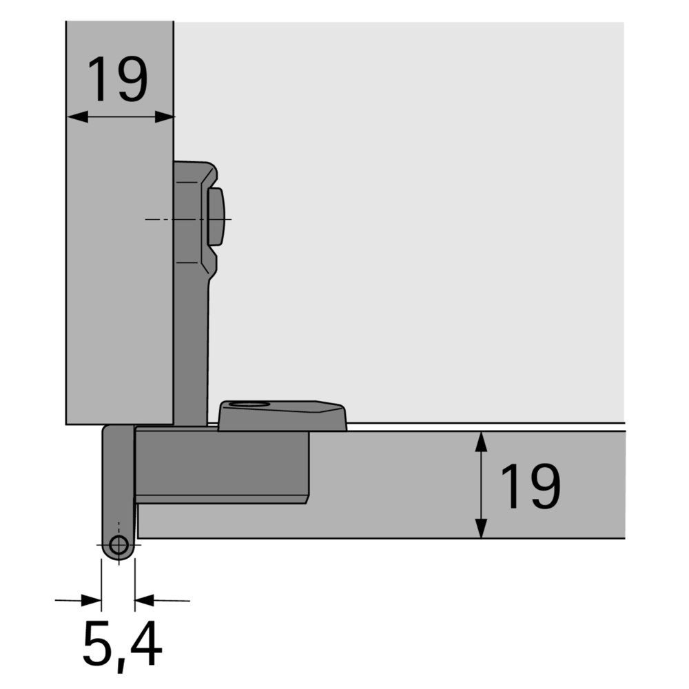 Hettich Eingelenk-Grundscharnier, Selekta Pro 2000, 230°, TS 15-25mm, mit Zuhaltung