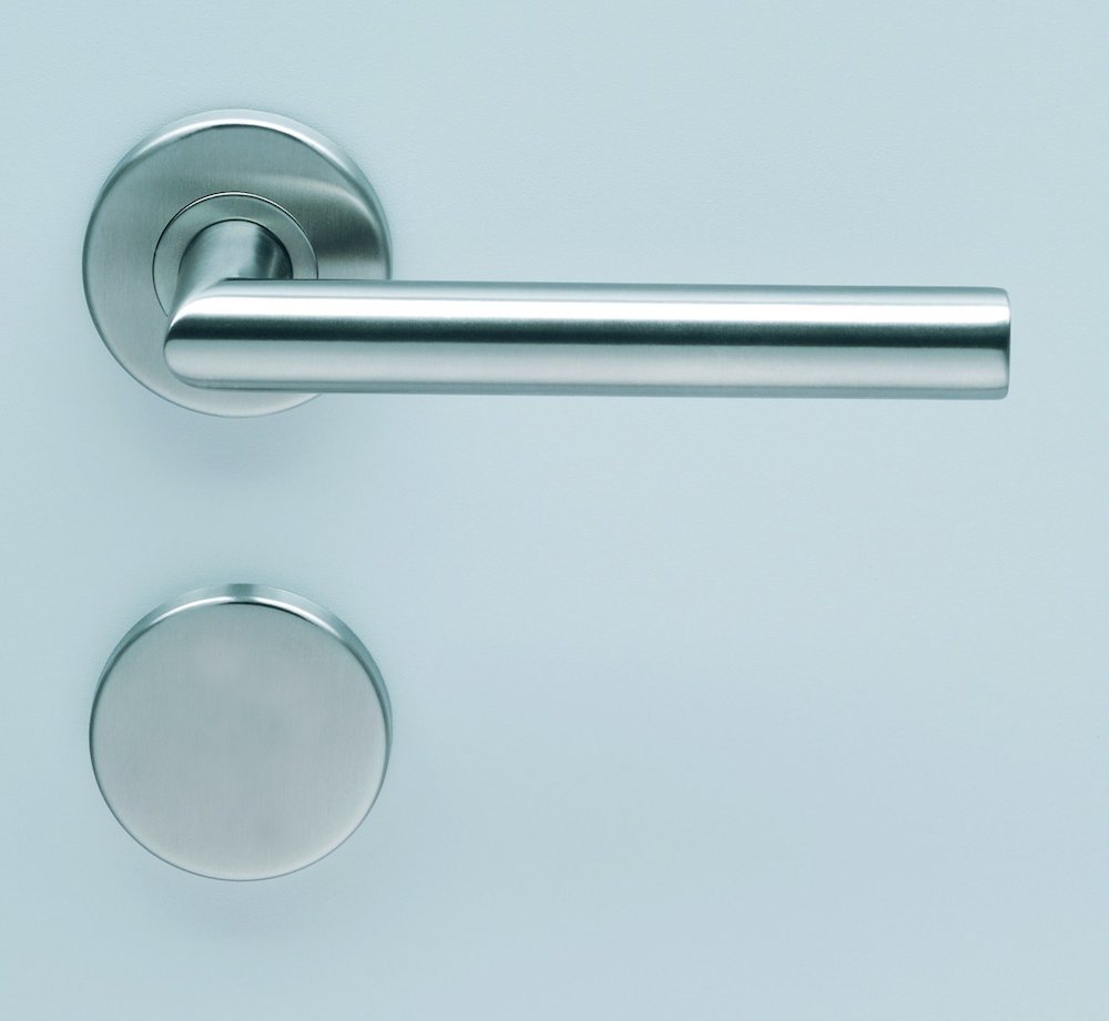 HELO Drückergarnitur mit Rosetten EST.ZG 21, rund, m. Nocken, VK 8, Edelstahl