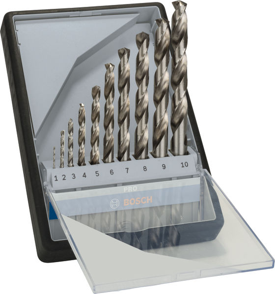 Bosch PRO Metal HSS-G Spiralbohrer-Set, 10-tlg.