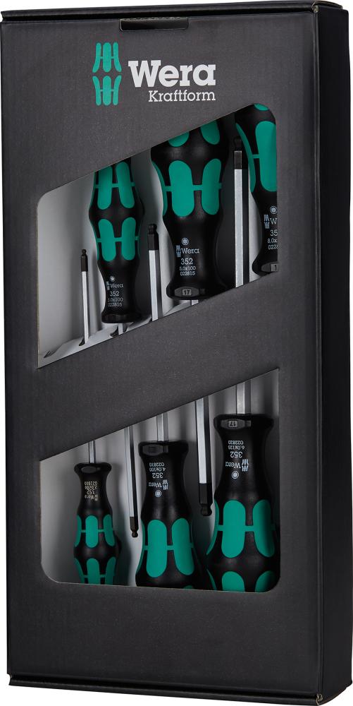 WERA Schraubendreher-Satz  mit Kugelkopf 6-teilig