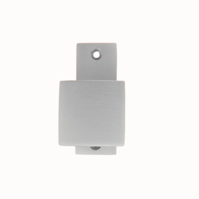 HELO Türknopf PB 3022F, M8 Gewinde, auf eckiger Rosette, Verschraubung sichtbar, feststehend, Aluminium F7