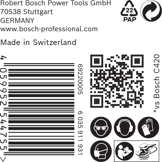 Bosch EXPERT C470 Schleifpapier Mehrloch für Exzenterschleifer, 125&nbsp;mm, K 180, 50-tlg.