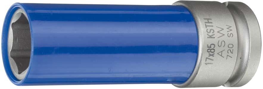 Kraft-Steckschlüssel-Einsatz 1/2" 17 mm mit Kunststof-Schutzfhülse