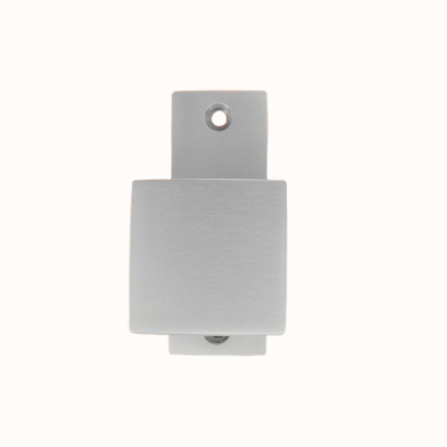 HELO Türknopf PB 3022D, 8 mm Vierkant, auf eckiger Rosette, Verschraubung sichtbar, festdrehbar - Aluminium F7