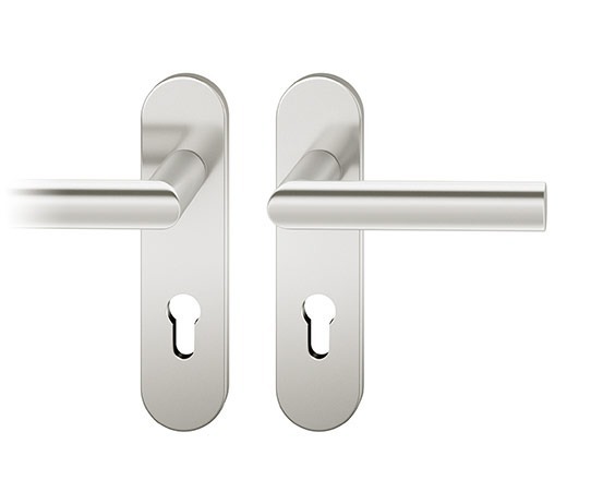 FSB Drückergarnitur mit Kurzschild 12 1108, VK 8, oval, mit Nocken, Aluminium