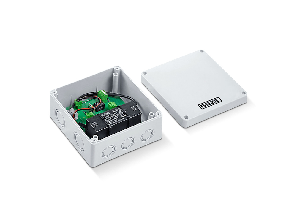 elektronisches Gehäuse, Relaisplatine, Klemmenblock, Verteilerschrank, GEZE