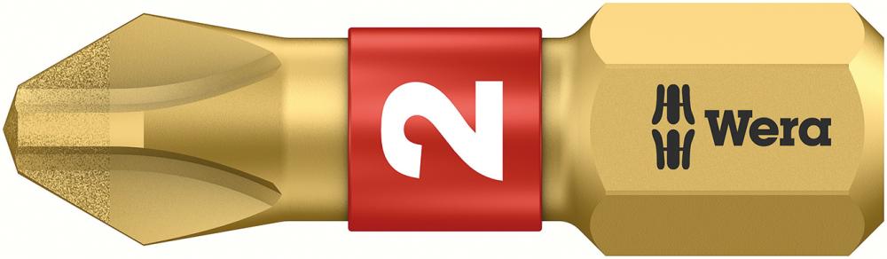 Bit, diamantbeschichtet, mit Bi-Torsionsbereich, für Kreuzschlitz-Schrauben 1/4" PH, 25 mm lang, Wera