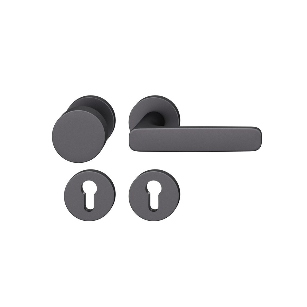 FSB Wechselgarnitur mit Rosetten 72 1289, AGL3, rund, VK 8 mm, Knopf 0829, Aluminium