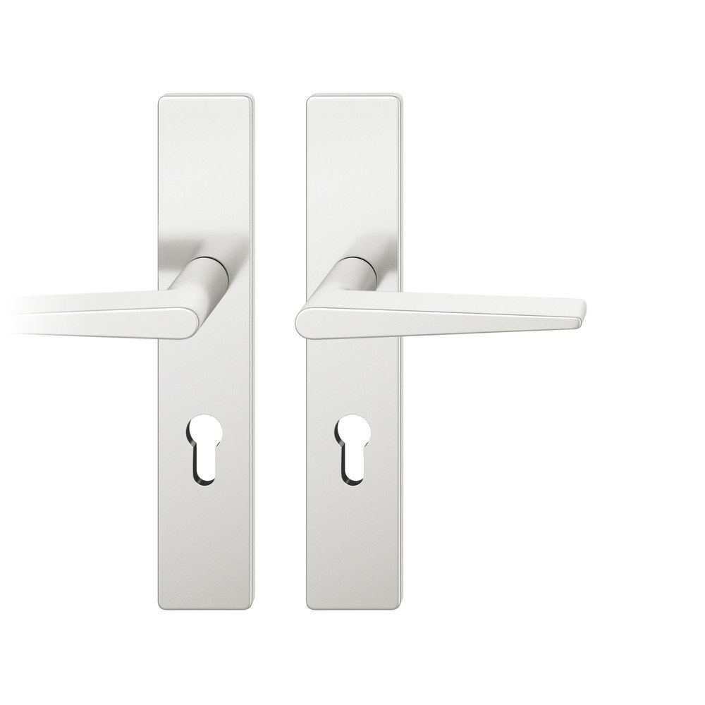 FSB Drückergarnitur mit Langschild 12 1005, VK 7, eckig, mit Nocken, Aluminium