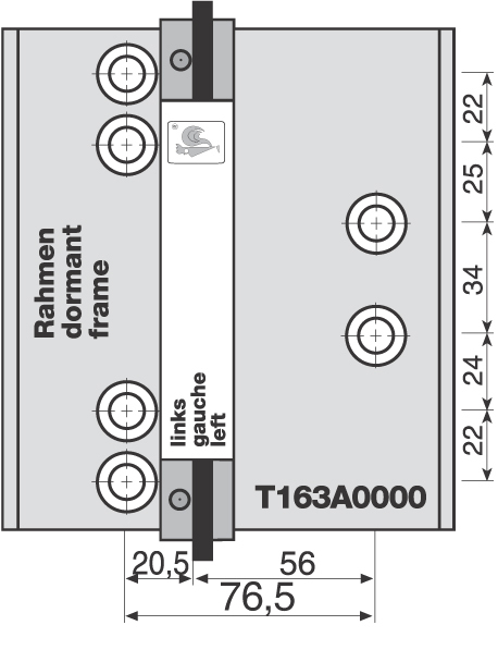 Bohrlehre Dr. Hahn T163A0000 für Türband 4