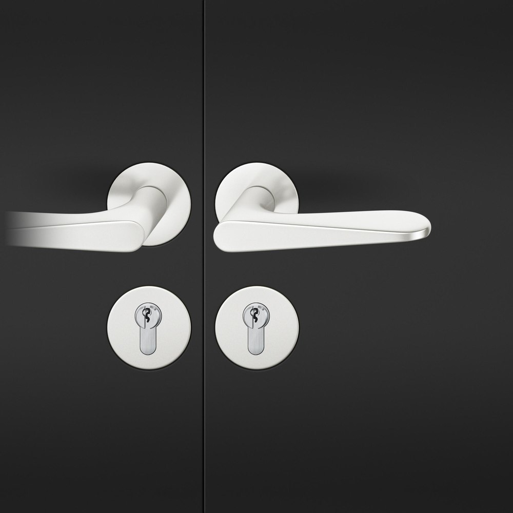 FSB Drückergarnitur mit Rosetten 72 1144, rund, flächenb., VK 8, AGL3, Aluminium