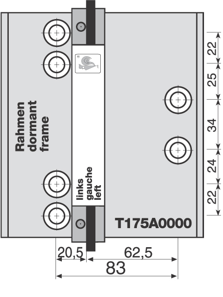 Dr. Hahn Bohrlehre T175A0000 für Türband 4
