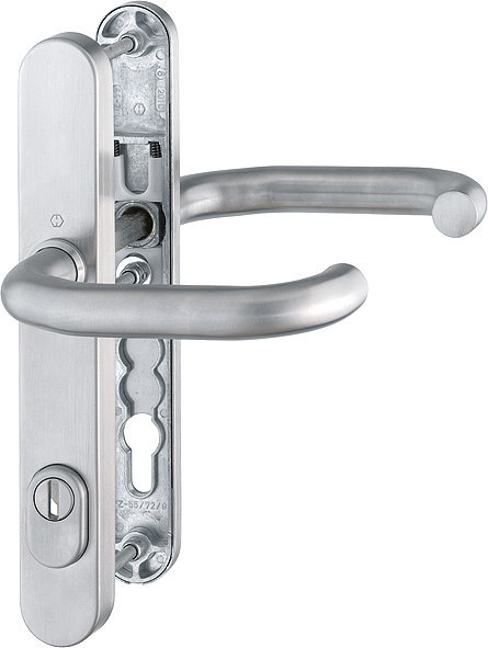 HOPPE Schutz-Drückergarnitur Paris mit Schmalschild E138GF/3359ZA/3357N, ES 1 (SK2), Edelstahl