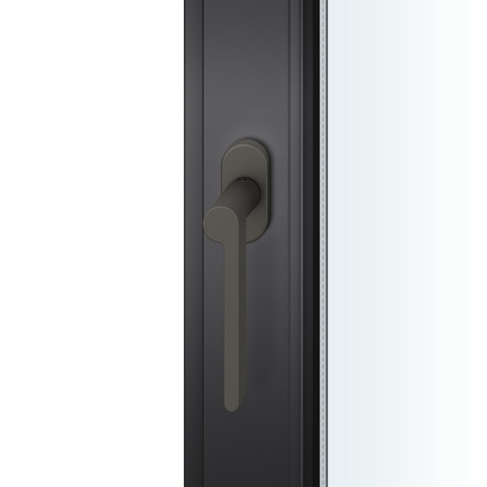 FSB Fenstergriff 34 1021, Standard, oval,Vierkant 7/24-38, DIN-Richtung DIN Rechts, dunkelbronzefarben gestrahlt