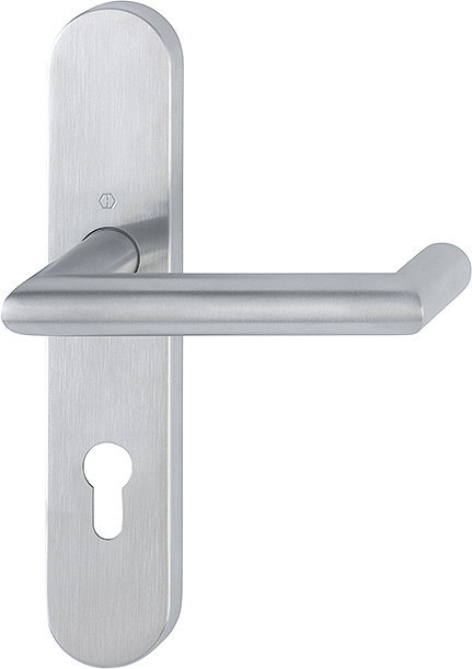 HOPPE FH AP Drückergarnitur Rotterdam mit Langschild FS-E1401/353H, Edelstahl