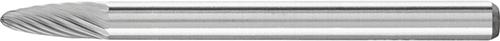 Hartmetall-Kleinfrässtift mit 3-mm-Schaft, Rundbogenform RBF, Zahnung 5