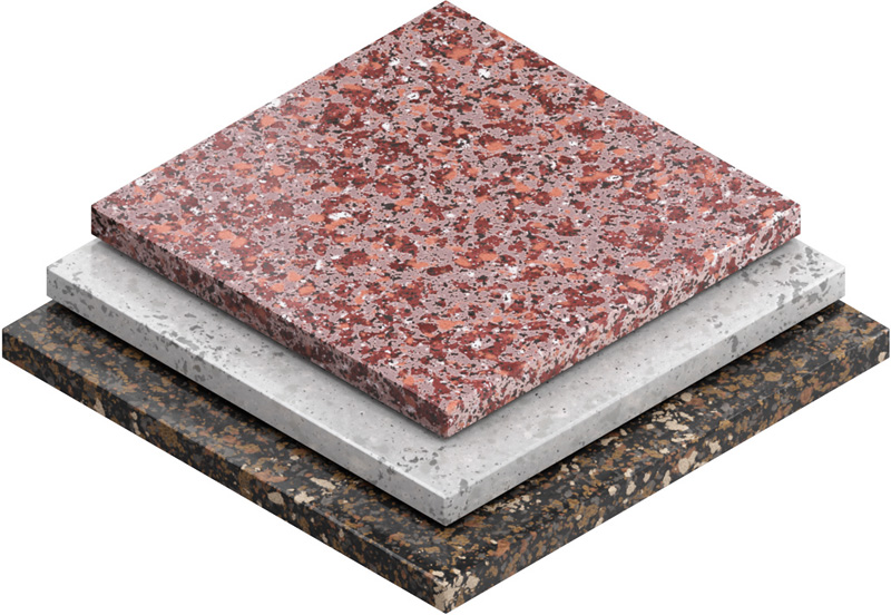 Material-Symbol, Steinplatte, Küchenplatte, Muster, Roter Granit, Multicolor