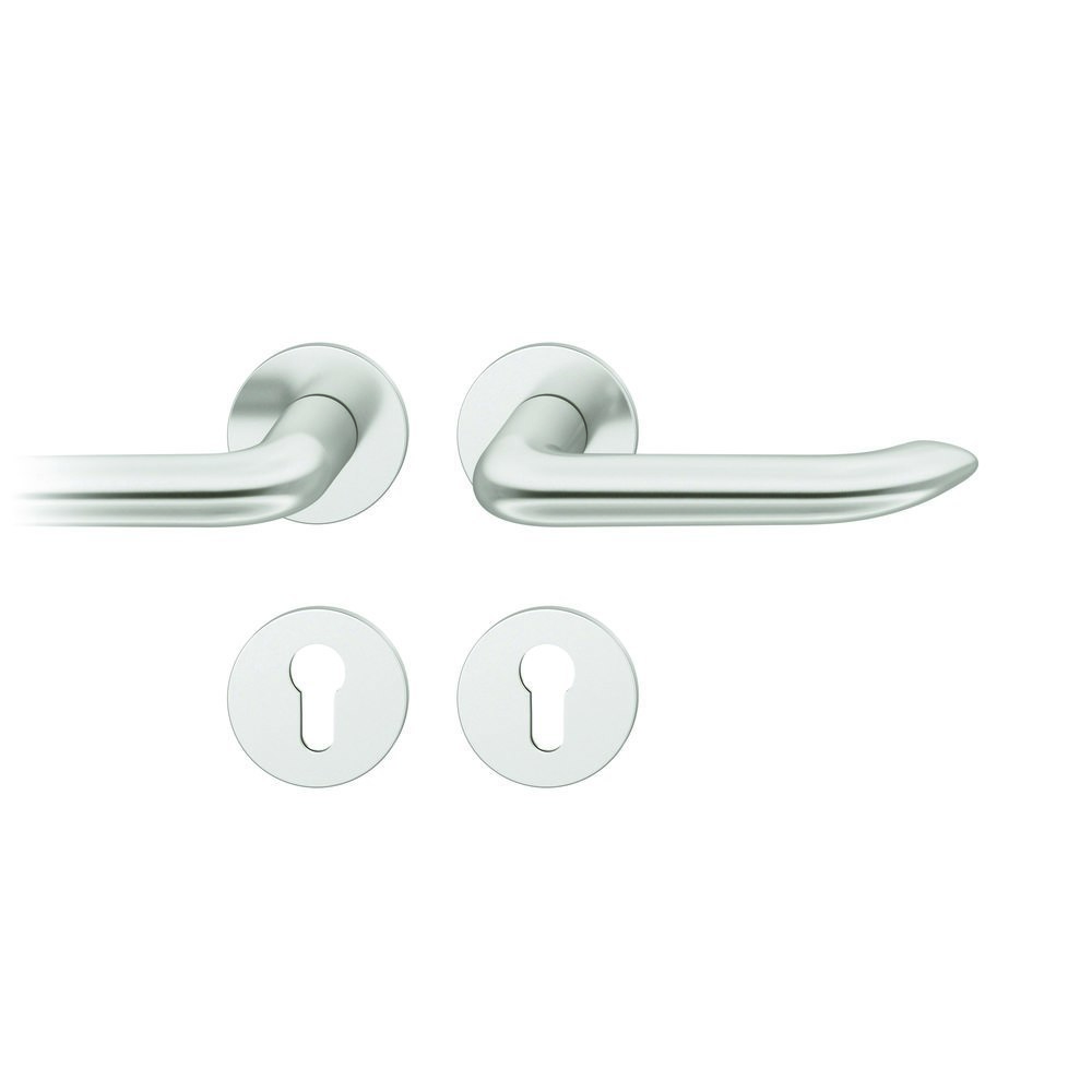 Türgriff, Türdrücker, Riegelschloss, Rundrosette, Edelstahl