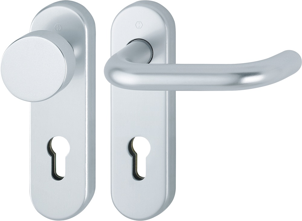 HOPPE FH-Wechselgarnitur mit Kurzschild Paris FS-58/353KH/138, Aluminium