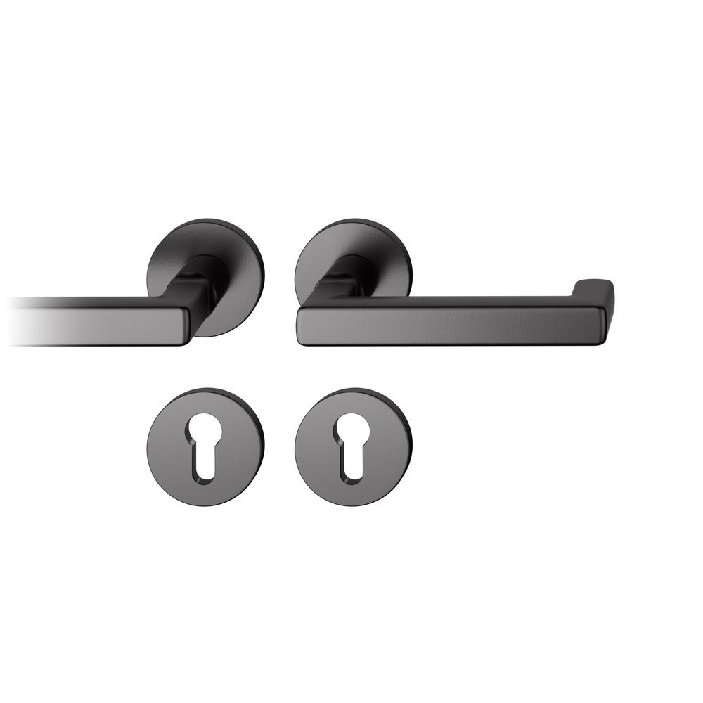 FSB Drückergarnitur mit Rosetten 12 1232, ASL, rund, VK 8,5 mm, mit Nocken, Aluminium