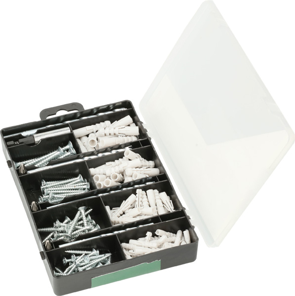 Bosch Befestigungs-Set 173-teilig, Bohrer, Dübel, Schrauben, Bits in Sortierbox