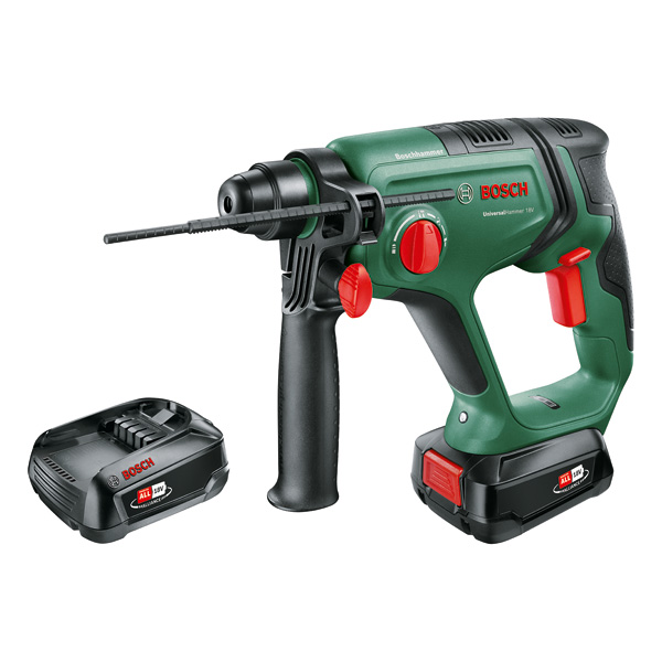 Bosch Akku-Bohrhammer UniversalHammer 18V, 2 Akku PBA 18V 2.5 Ah, Tragekoffer