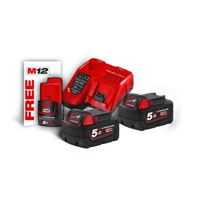 Akku-Pack Milwaukee M18 NRG-502 - Ladegerät mit 2 Akkus Akku-Pack Milwaukee M18 NRG-502 - Ladegerät mit 2 Akkus