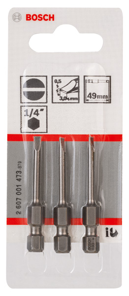 Bosch Schrauberbit Extra-Hart S 0,8 x 5,5, 25 mm, 3er-Pack