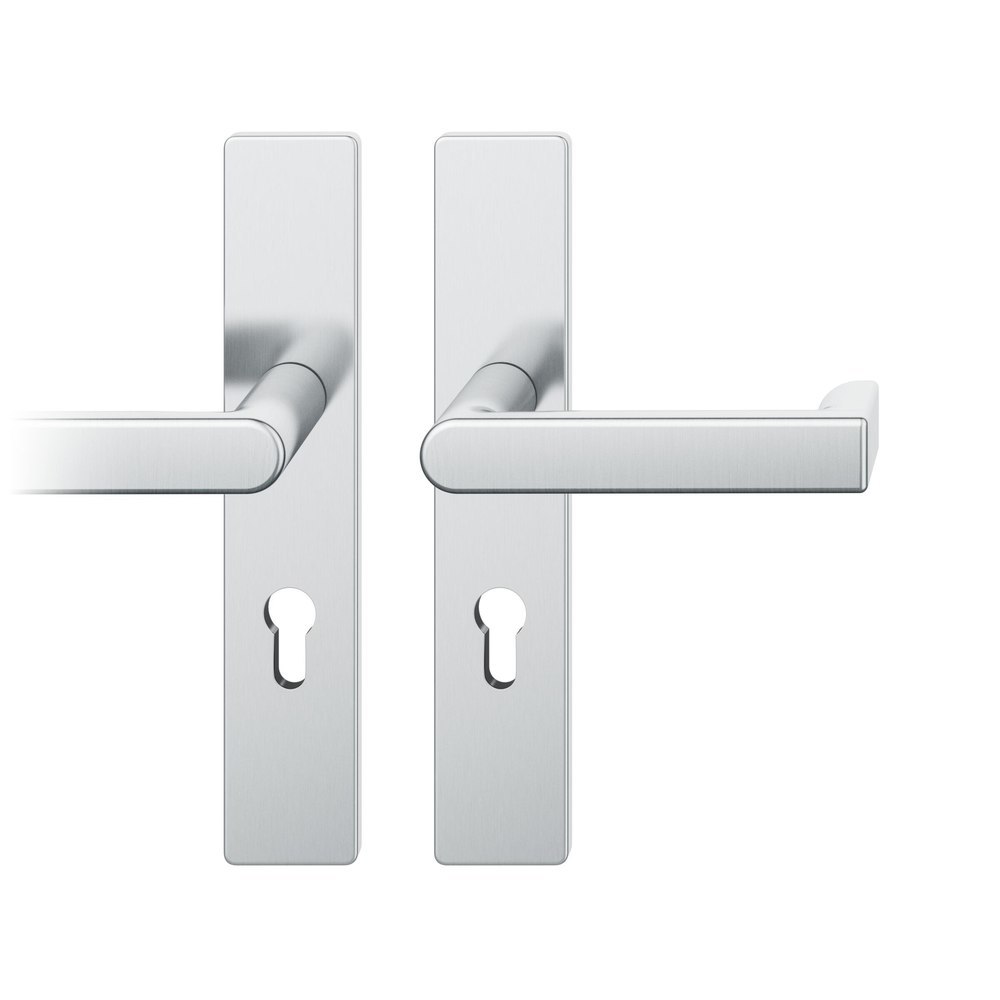 FSB FH Drückergarnitur mit Langschild 79 1245, eckig, Edelstahl