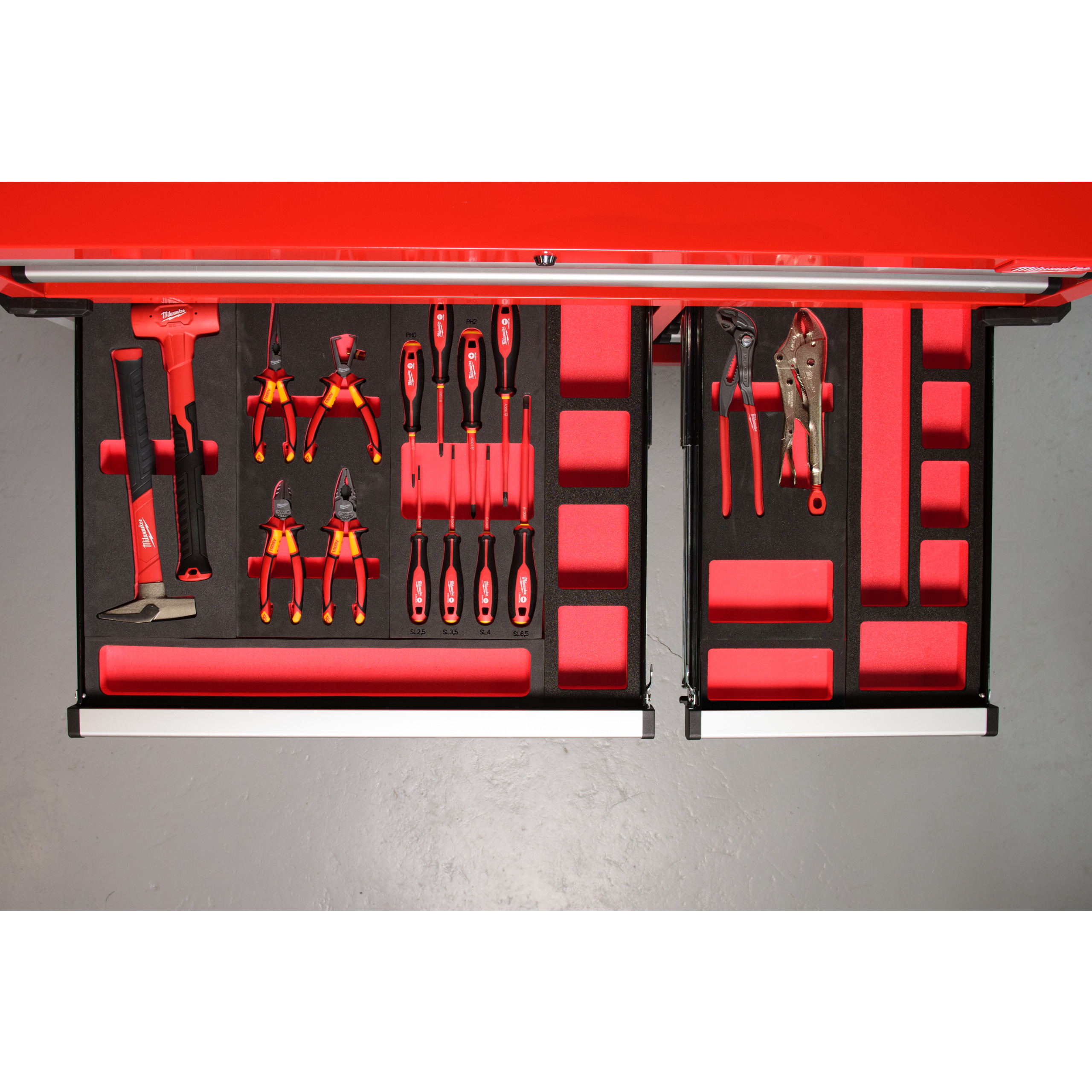 Milwaukee Füllstück 46" / 117 cm Werkstattwagen, 16,5 für große 108,5 Schublade Schaumstoffeinlage