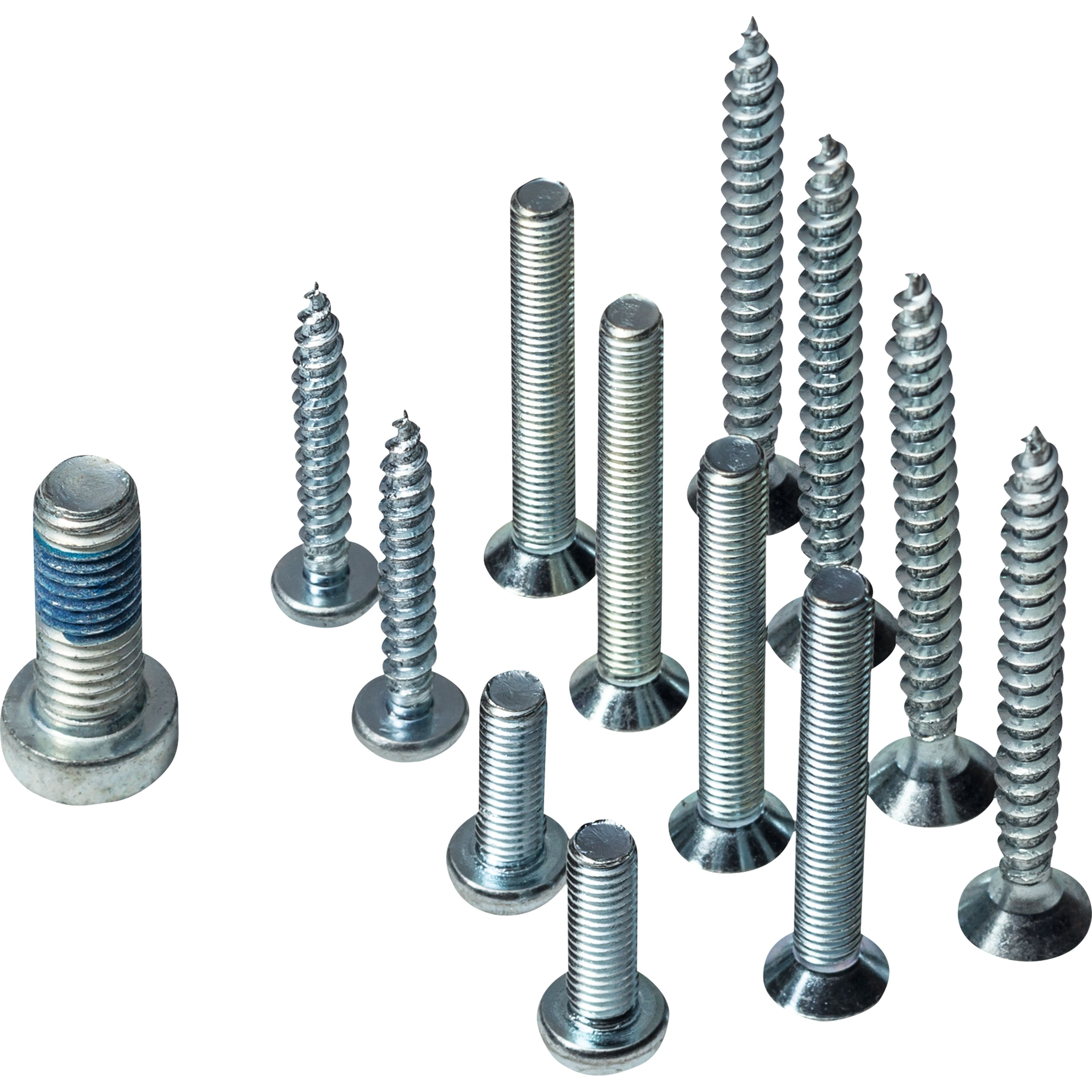 Schrauben, Sechskantschrauben, Verschiedene Größen, Senkkopf, Metallbolzen