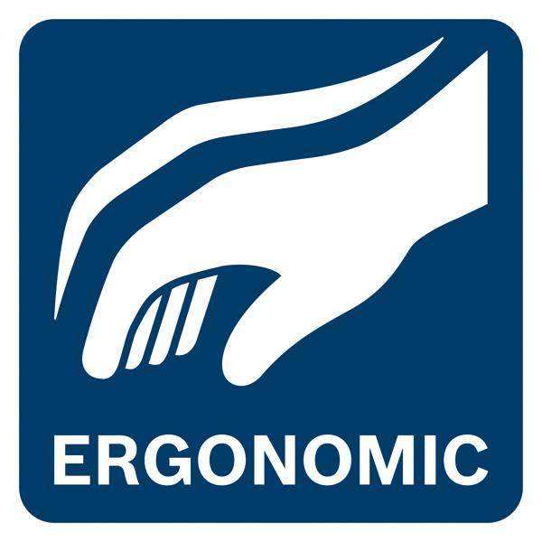 Symbol, ergonomisch, hand, ikon, logo, blau