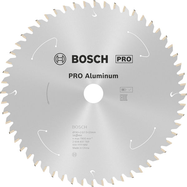 Bosch PRO&nbsp;Aluminium cordless Kreissägeblatt, 190 x 2 x 20&nbsp;mm