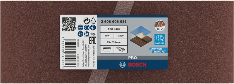 Bosch PRO X440 Schleifband, 75 x 533&nbsp;mm, G60