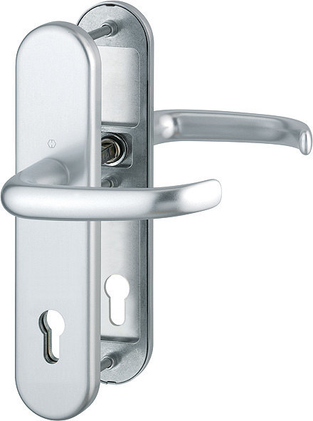 HOPPE FH AP Schutz-Drückergarnitur San Francisco mit Langschild FS-1301F/3331/3310, Aluminium