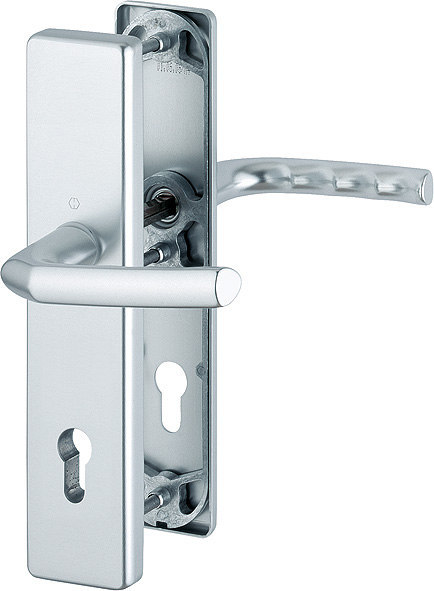 HOPPE Schutz-Drückergarnitur Birmingham mit Langschild 1117/2221A/2440, 10/92 mm, Aluminium