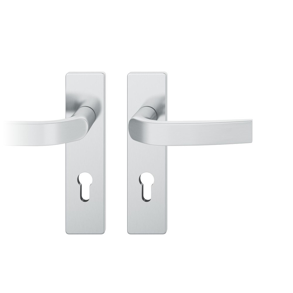 FSB Drückergarnitur mit Kurzschild 72 1271, AGL 3, Edelstahl