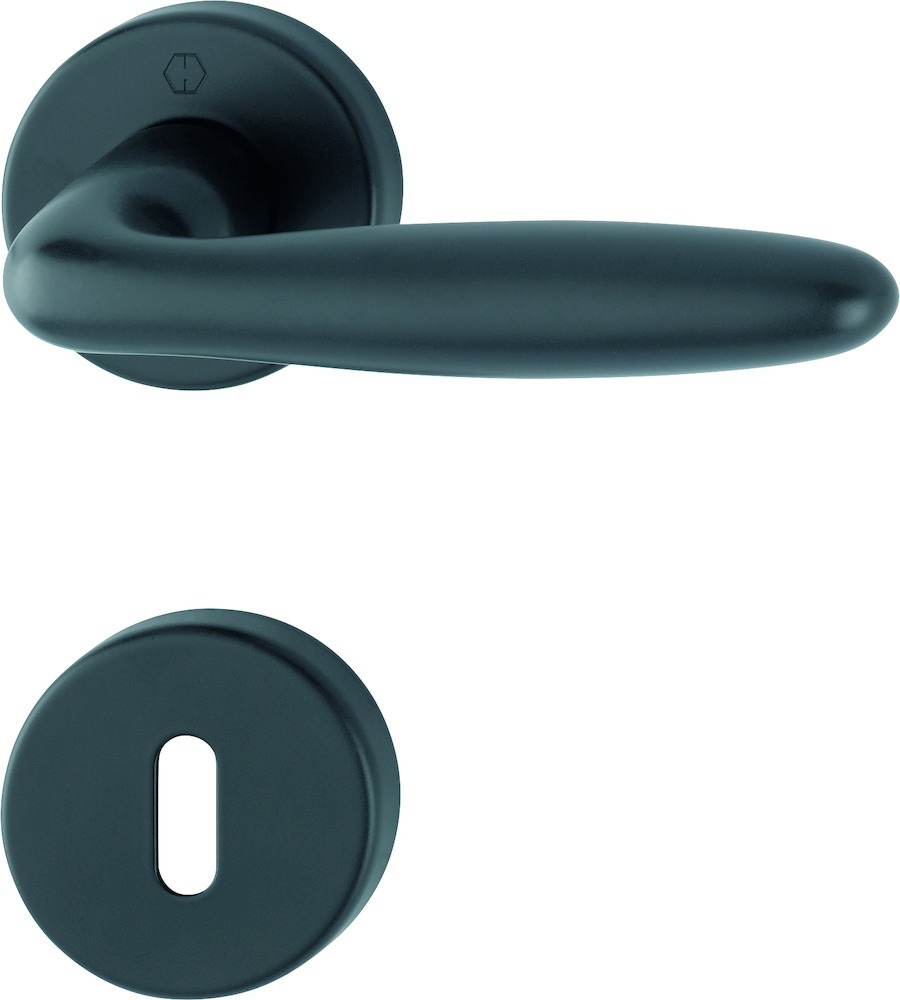 HOPPE Drückergarnitur mit Rosetten Verona 1510/42KV/42KVS, Aluminium