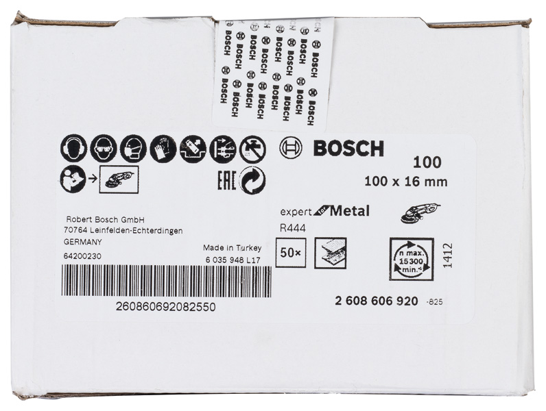 Bosch Fiberschleifscheibe R444 Expert for Metal, Korund, 115 mm, 22,23 mm, 100