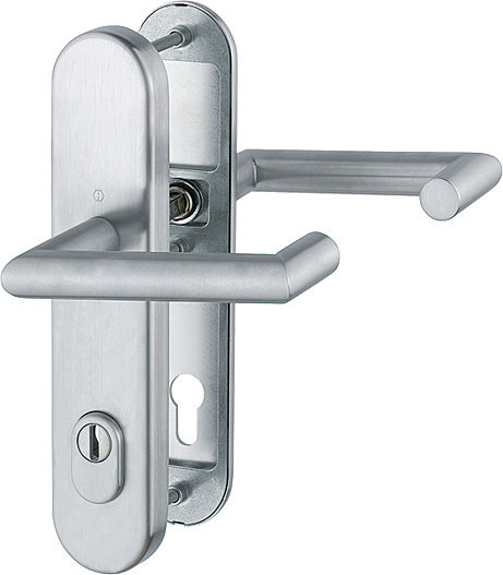 HOPPE FH AP Schutz-Drückergarnitur Rotterdam mit Langschild FS-E1401F/3332ZA/3310, Edelstahl