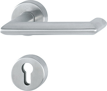 HOPPE FH Drückergarnitur Karlstad mit Rosetten FS-E1141/42H/42HS, Edelstahl