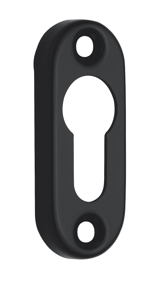 Artikelhauptbild NIEDERHOFF DELL Schlüsselrosette Deni 3373 oval Profilzylinder gelocht schwarz lackiert