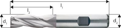 Langlochfräser – mittellang, HSS-Co8, Typ N, Oberfläche blank