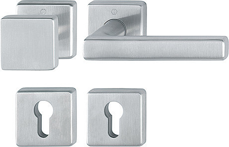 HOPPE Wechselgarnitur Dallas mit Rosetten E43L/52/52KVS/1643, Edelstahl