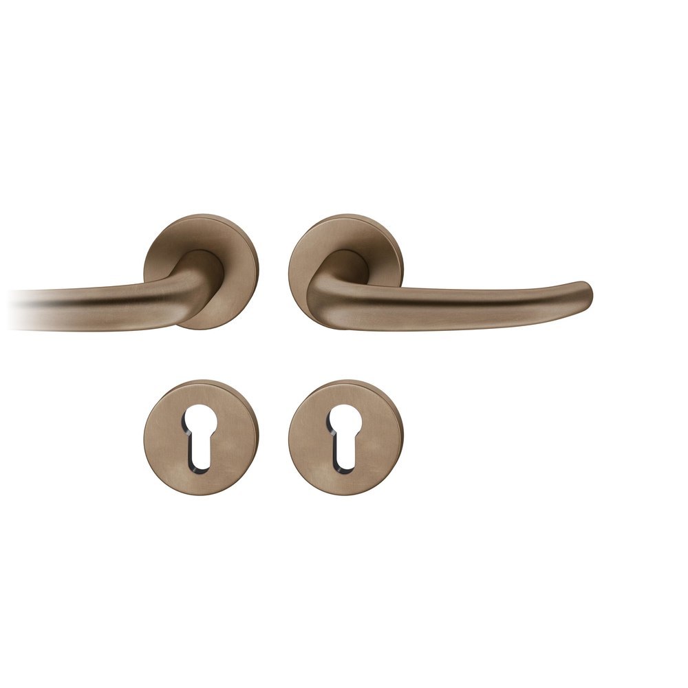 FSB Drückergarnitur mit Rosetten 12 1023, ASL, rund, VK 8, 5 mm, mit Nocken, Bronze