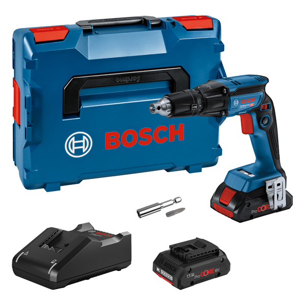 Bosch Akku-Trockenbauschrauber GTB 18V-45, 2 x Akku ProCORE18V 4.0Ah, Ladg. u. L-BOXX
