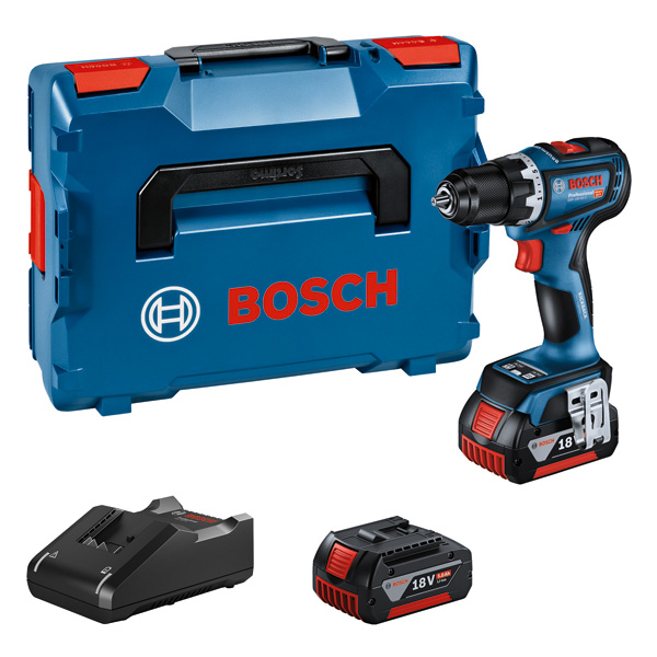 Bosch Akku-Bohrschrauber GSR 18V-90 C, 2 Akku GBA 18V 5.0Ah, Ladg. u. L-BOXX