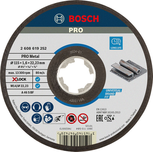 Bosch PRO Metal X-Lock Trennscheibe, 115 mm