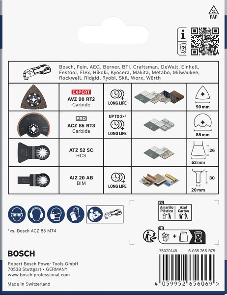 Produktbild Verpackung, Schruppscheibe, Kreisschleifer, Carbide, Drehzahlregelung, Maße 90 mm